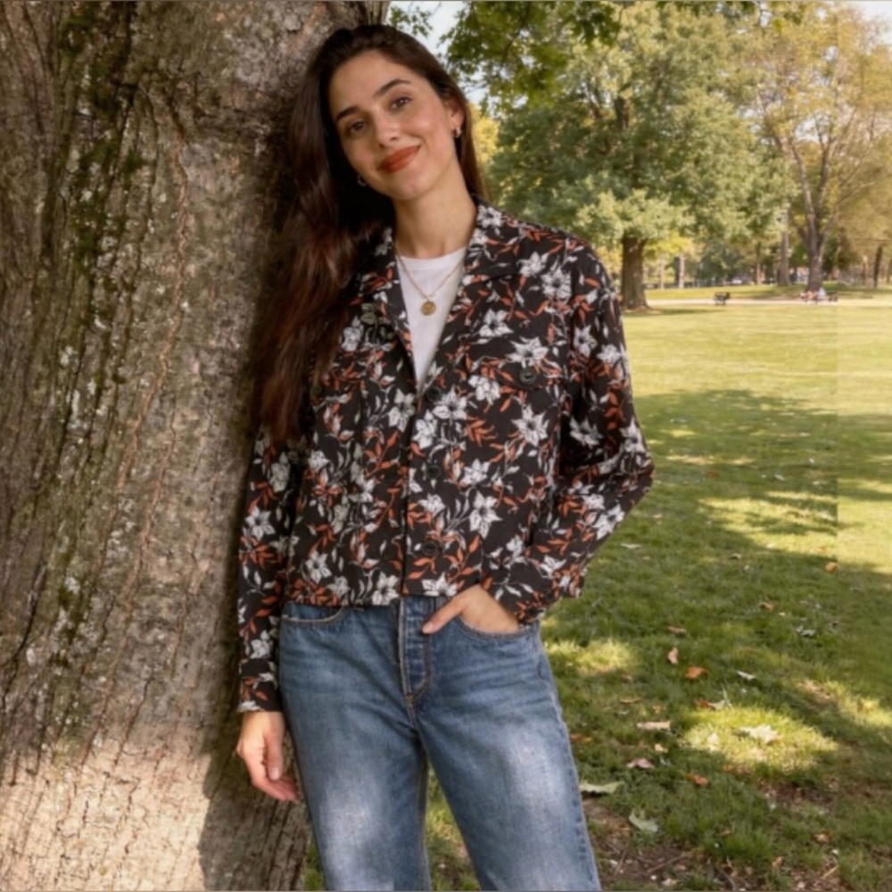 RAG & BONE Jessie Floral Print Linen Jacket